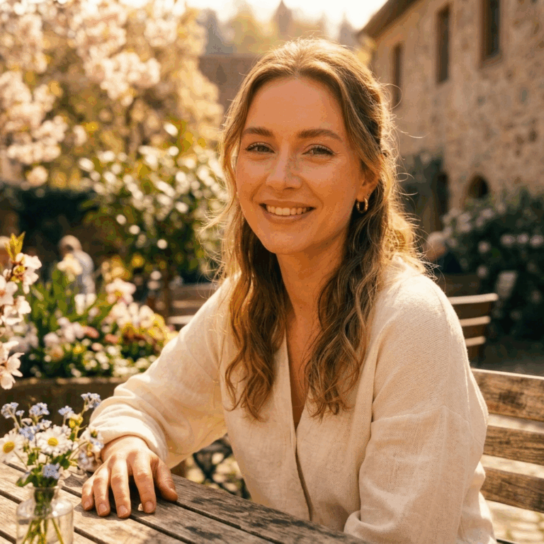 Junge Frau im Frühlings look
